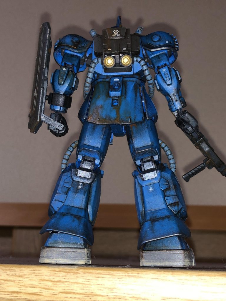 装甲同士の干渉部分にチッピングも入れてるのですが、ストレーキングと錆塗装のせいで殆ど目立たなくなってしまいました