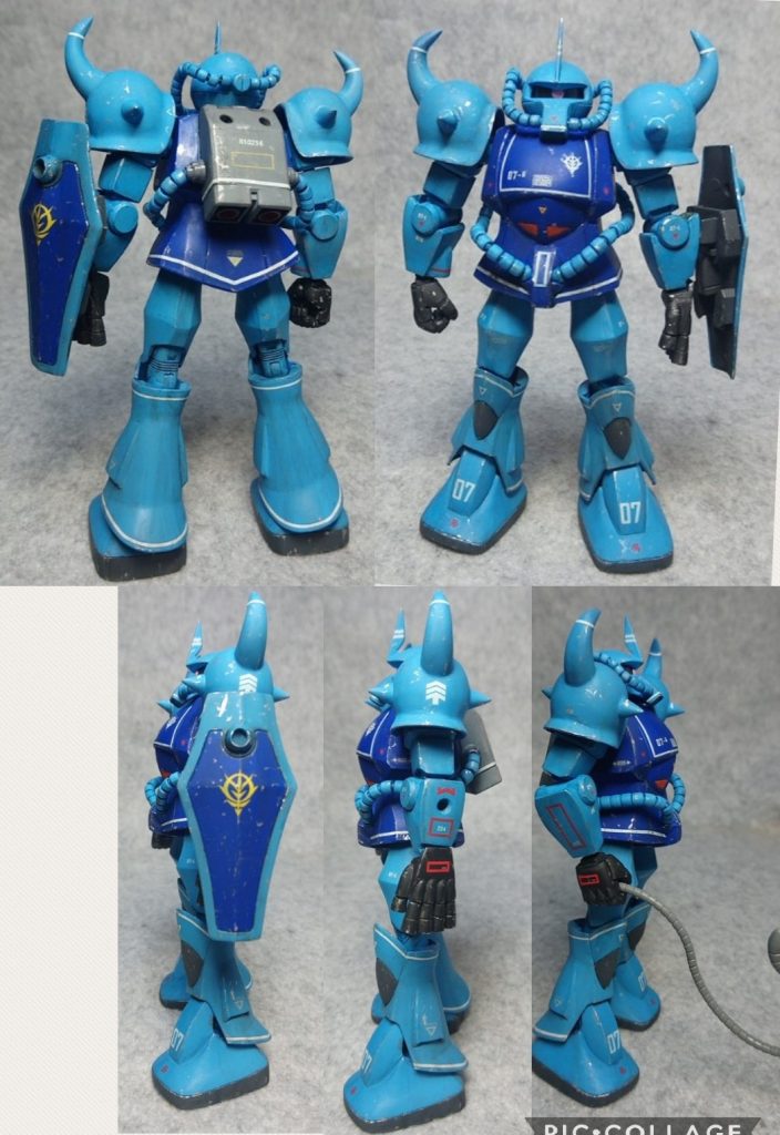 グフは岡プロのモナカキット製作方を参考に全身手を入れました。