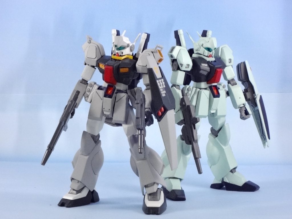 RGM-90とRGM-88X［出渕版］を並べてみました。
RGM-88Xとジェダは同一であると当初明確ではなく。ましてRGM-90とジェダ改良型は同一であるとの認識は全くないに等しい。
しかし、RGM-88Xはジェダであると認知されたので、なればRGM-90はジェダ改良型(制式採用機)だろうと妄想しました。('◇')ゞ