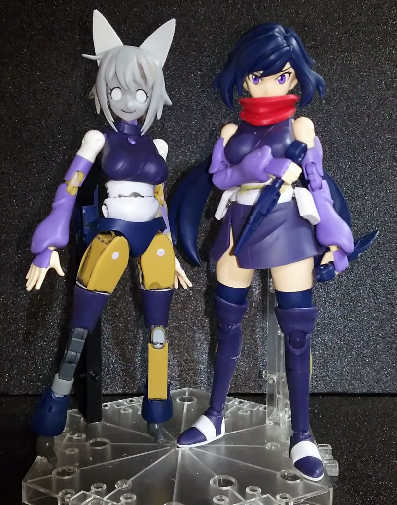 はじめはサラちゃんが完成して積んでたアヤメさんを組みはじめたのですが
手足つけてナミさんの余剰頭使えば作れるのでは?と思ったのがはじまりでした
一応、制作にあたっての自分の中の縛りとしてパーツ取り目的だけでキットを
追加しないという制約を設けました。腕関節だけ取って完成しない子がいるのは悲しいですしね