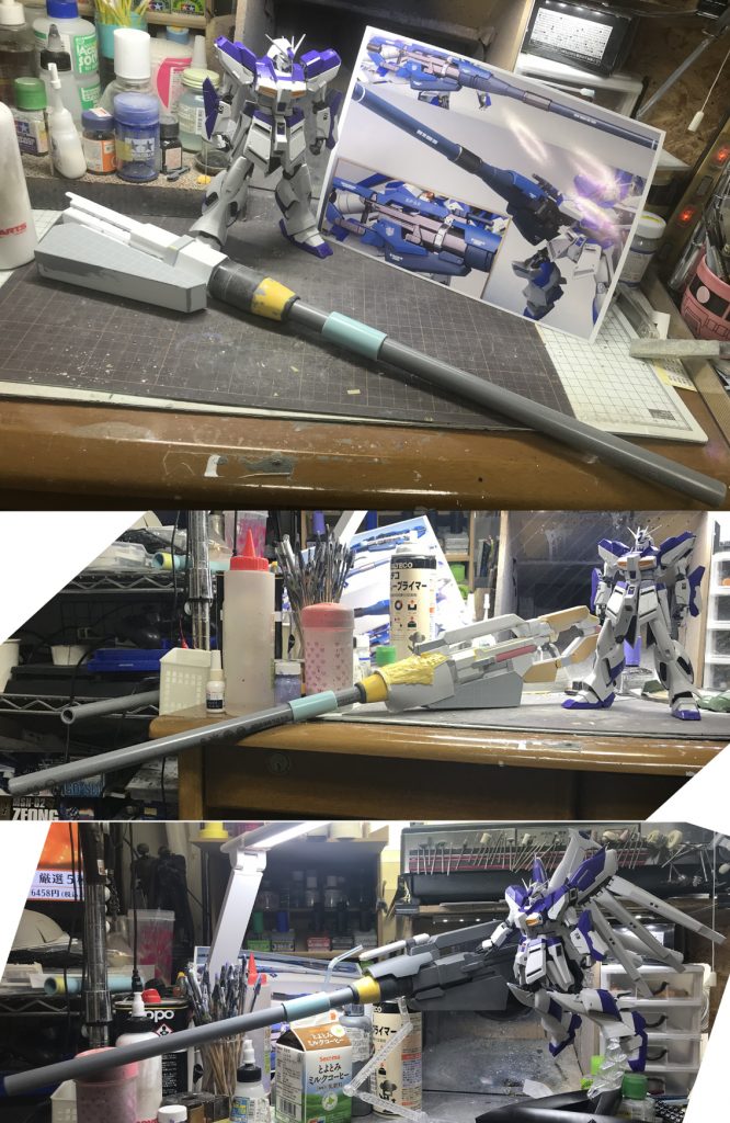 砲身は塩ビ管なので重たいです（TT)