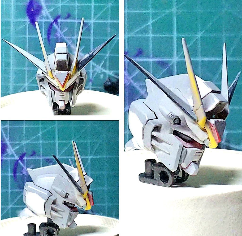 ツインアイをプラ板で切り出しアンテナもシャープ化し新造