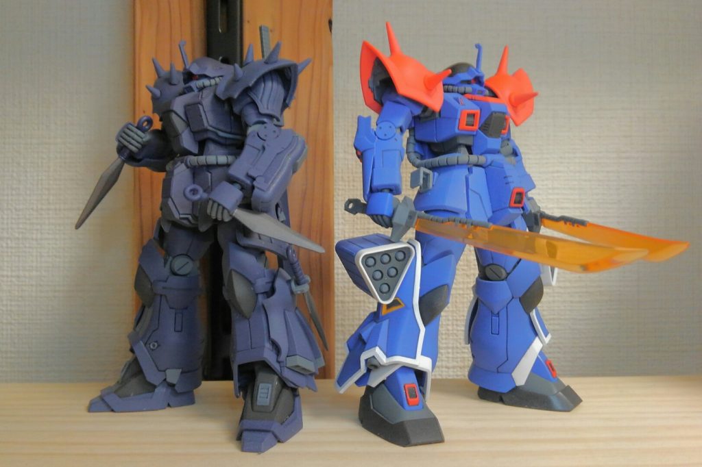 今回も部分塗装とつや消しで完成させてます
つや消しが少し白化してますが…

イフリート改と比べると部分塗装が少ないですがやっぱり完成した時の見映えが良くなりますね

あと動かした時のパーツ同士の干渉が多くて､､､
所々つや消しが削れてしまってますね(^^;