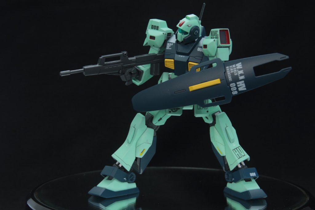 #制圧射撃#
降下後は複数機で一斉射することで面制圧するイメージで。
戦いは数だよ!兄貴!
ジムライフルはやや取り回しが悪いのがネック。