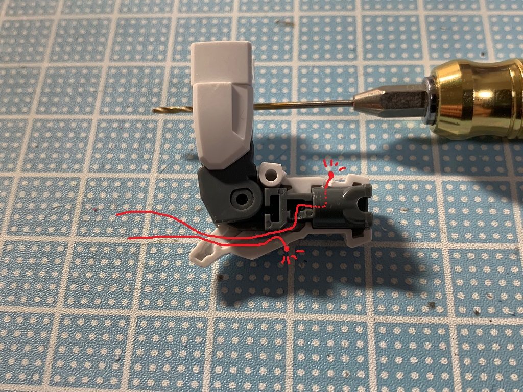 各部に導線を這わせるイメージ(前腕)