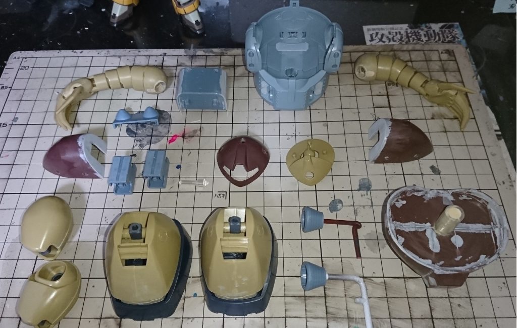 全パーツの取付加工と調整をし、塗装準備へ