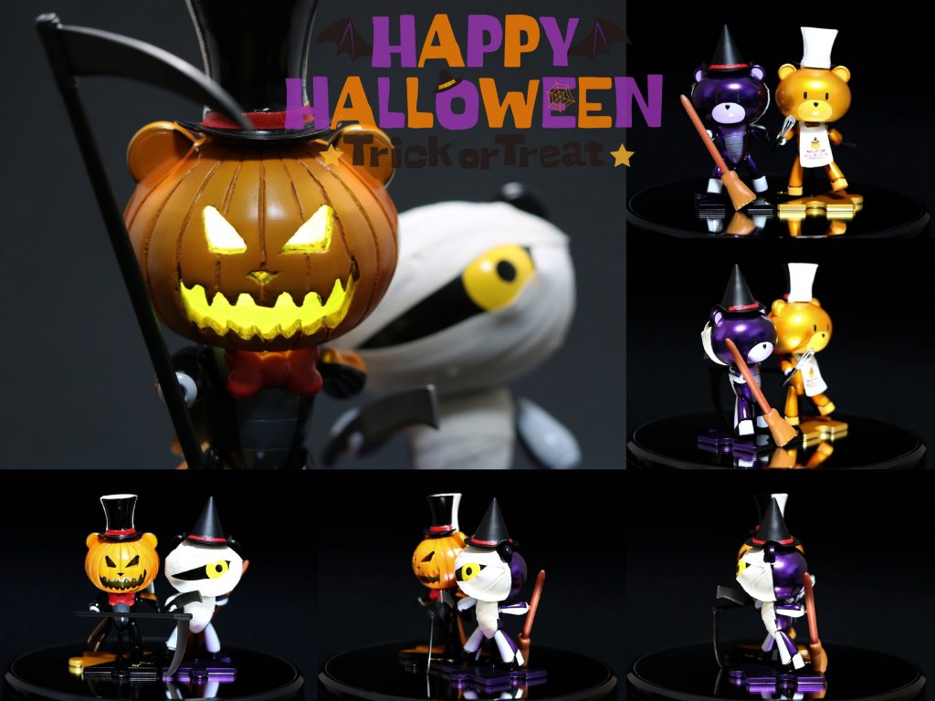 2018年のハロウィンに製作したハロウィン・ガンプラ「プチッガイ・ハロウィン・リバーシブル」です。プチッガイの背面にハロウィンでお馴染みのキャラクター、ジャック・オー・ランタン、ミイラ男を追加してみました。
可愛いプチッガイとちょっと不気味なハロウィンキャラクターの両方を楽しんで貰えたらうれしいです。