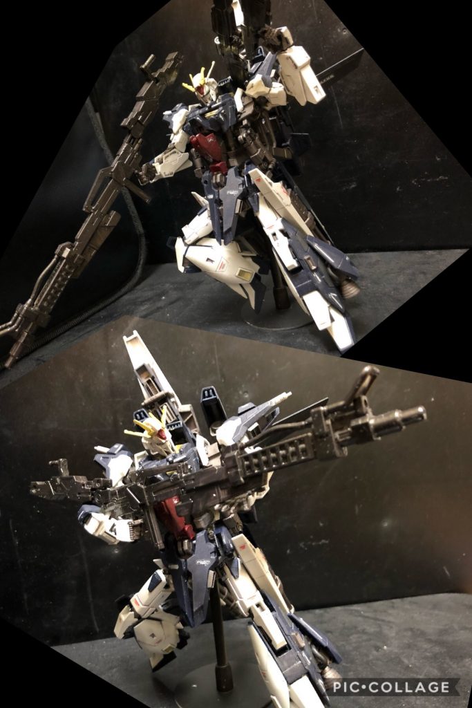 Mr.BK「ほう....。なんだかんだで艦隊の撃退は成功だ。次は地上に降下してもらおう。」
oyz「次は地上!?まさか...!」
Mr.BK「ウェイブライダーになれるんだから問題ないだろう。さあ行けっ!ホラっ!!」
oyz「フッ.....。我がフォースマスターは無理難題をおっしゃる...。....Yes、Master。」
・ウェイブライダー(可変第1形態)
Oy−Zガンダムの飛行形態及び大気圏突入形態。”ウェイブライダー“という名称は、主としてリフティングボディ機の、超音速飛行の「衝撃波の上に乗る」ような飛行形態から取られている。基本的な可変方法はオリジナルのZガンダムに近いが、特徴的なガトリングガンが機首に来る為シルエットは大きく変わっている。腕は折り畳み構造となっており、可変構造はややシンプルになっている。大気圏突入時にはシールドと共に衝撃波を機体の下面に集中させる構造となる。機体は装甲素材の耐熱性だけでなく、その衝撃波に乗ることで大気圏突入時の熱からカバーされる仕組みとなっている。
そういえば仮組みしなかったので、A−Zの可変を全然試しませんでした。(・ω・;)