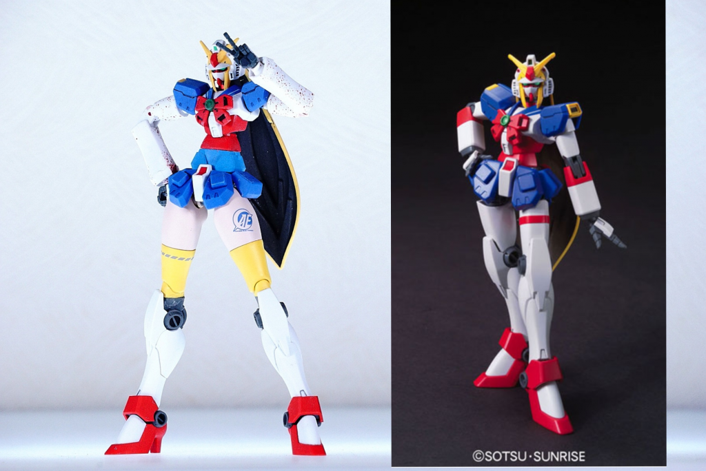 塗装前。写真忘れたので、公式と比較。
腕はすーぱーふみな、太股はダイバーナミ、胴体はGセルフのパーツを使用してます。
当時、初見で惚れた好みの体型にできたと思います。
この勢いでゴッドもやろうかな。