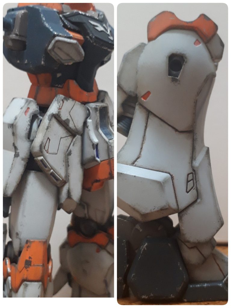 所々差し色を入れながら　スジ彫りもしてみたり