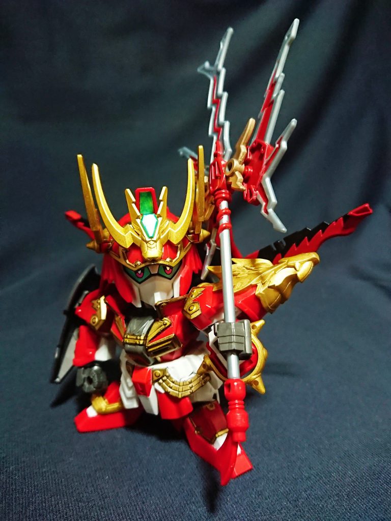 雷神装 張飛ガンダム
バックパックを新たな鎧、雷神装の鎧に換装した張飛ガンダム。
モチーフはライトニングZです。