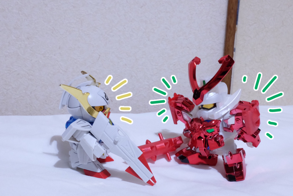 若神丸:ぼくだって、若神丸になれば強いですゥ!
武者∀:騎士さんたちのところに戻ろう、若神丸!