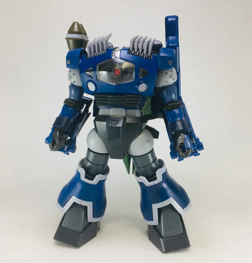 という訳で作ってみました！
基本はゾゴックとゼーズールのミキシング。
ビルドダイバーズの世界観を想定。
ユニコーンのイベントミッション。
［トリスタン基地襲撃！］
を攻略するために制作したというイメージです。

アニメで庇ってくれたゼーズールのパーツを流用することで、バイアランカスタムに勝つ！
というこだわりが光る形です。