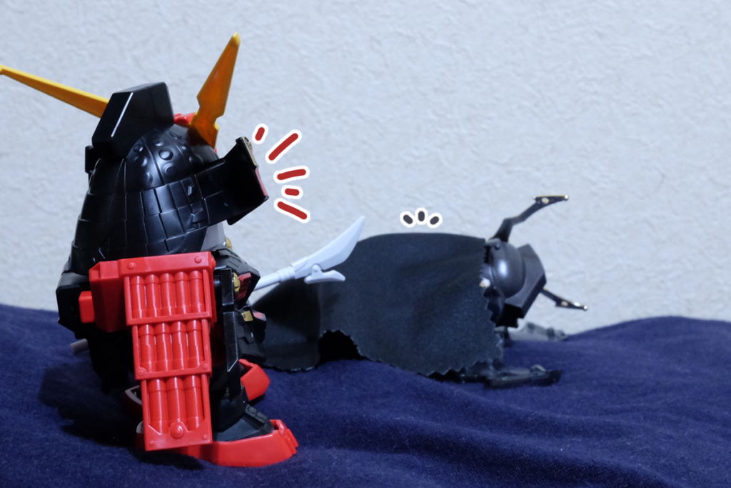 烈火:…旧キットになってる場合じゃないでござるな。待ってろデスくん。拙者が、仇をとってやるでござる!