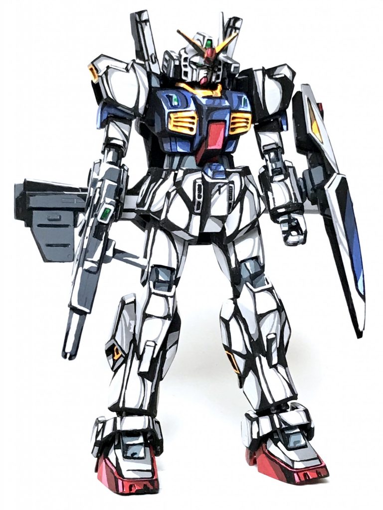 1/144 ガンダム Mk-Ⅱ イラスト風模型–2枚目/制作者：@j_gunaka