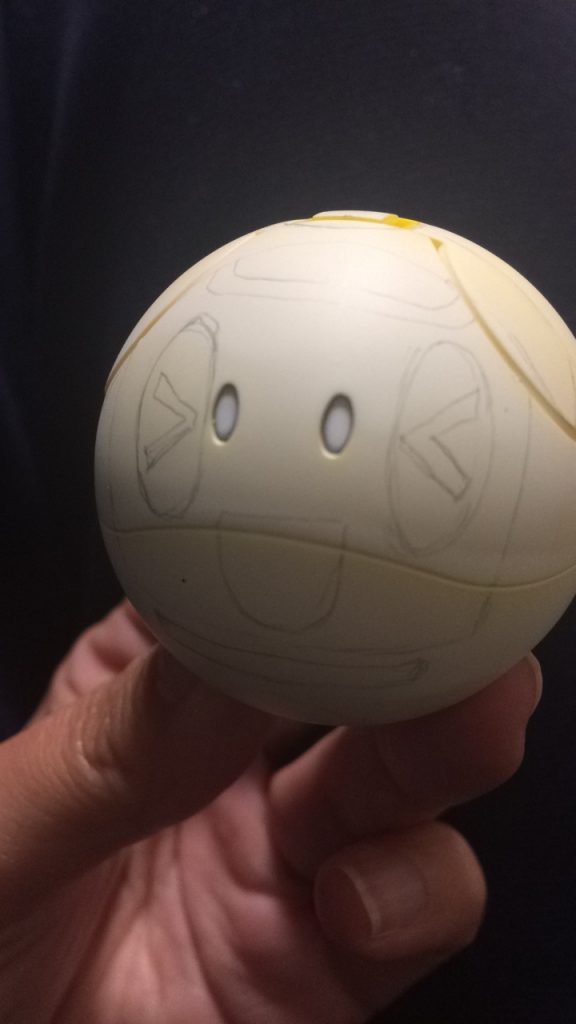 白サフ後に鉛筆で下書き