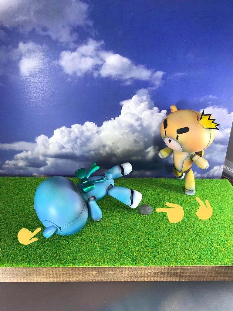 色んなところにネオジム磁石仕込んでいます。プチッガイは支えなしではまともに自立できないんです(；´・ω・)