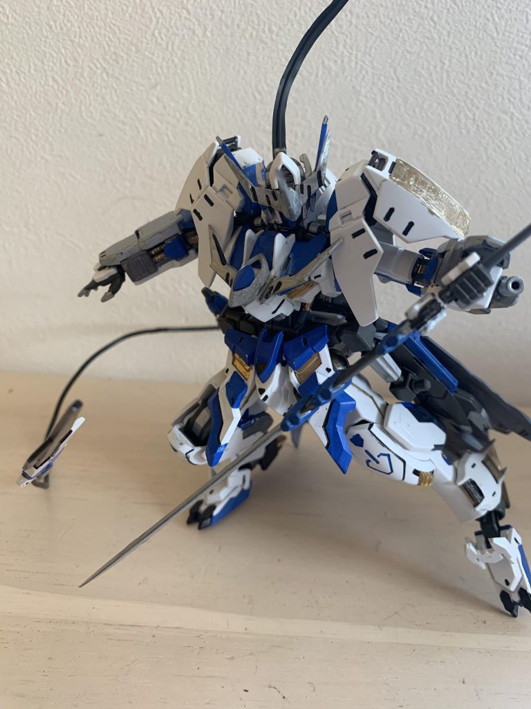 武装は太刀とテイルブレード、殆ど使わないけど機関砲。自慢のスピードで敵の間合いに入り、太刀で切り裂き、少し離れた敵の関節などの急所をテイルブレードと機関砲で突く感じの戦闘スタイルです。