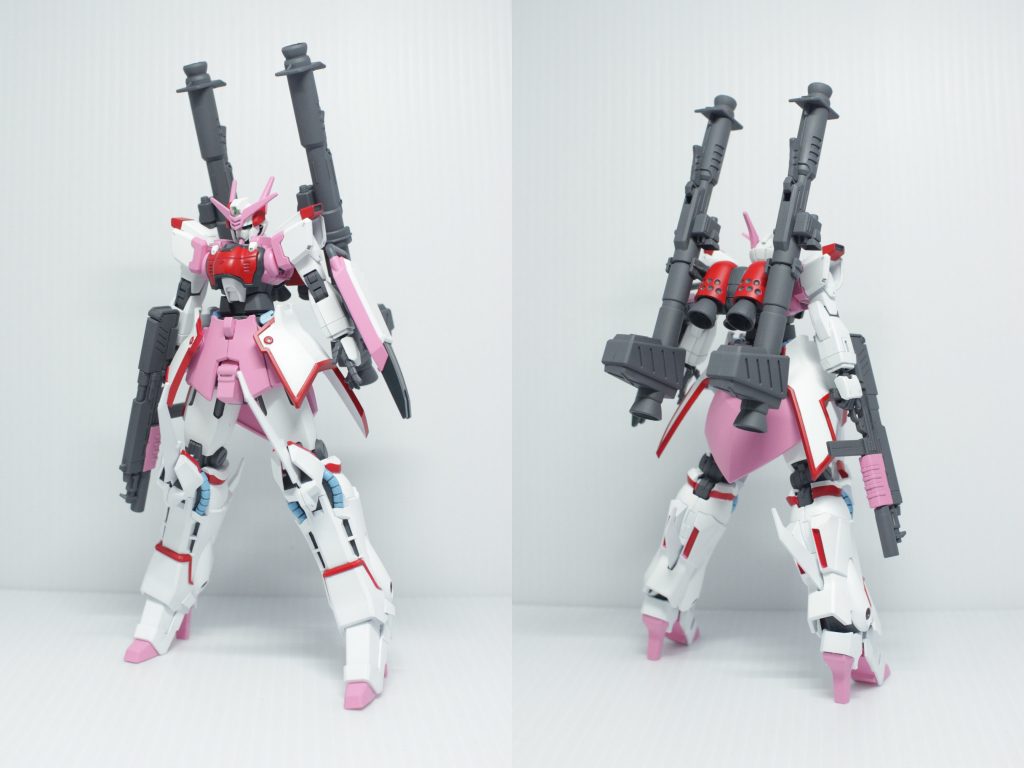 前後写真
「ジーエンアルトロンが発売されたってことは最新可動のアザレアが作れるのでは?」ととても軽い気持ちで作りはじめたんですが、設定通りにアセンブルした状態だと絶望的にプロポーションがダメだったので結果的に大改造になってしまいました…
お陰で非常に頭身の高いガンダムに仕上がりました。