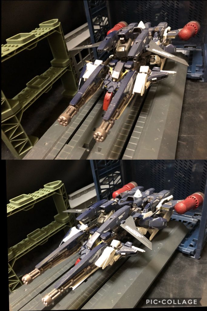 oyz「Oy−Zガンダム、宇宙へ向け発進するっ!」
Mr.BK「問題ない。さっさと行け。」
oyz「Σ(´Д` )」
−standing by   ....3、2、1....GO!!−
oyz「ぐううううううううおおおおおっ....!!!!何てGだっ!!ところでコレ、大気圏抜けるのに、バーニアがザクレロのパーツとかで、ホント大丈夫かなあーーーーーっっ!!Oy−Z、保ってくれよおおおおおっーーーー!!」
oyz「ハァ、ハァ.....。なんとか抜けた.....!宇宙だ...!」
Mr.BK「無事、大気圏を抜けた様だな、室長。では次のミッションへ向かう。レクイエム宙域で味方が強襲を受けている。直ちにそちらへ向かい、敵機を撃破しろ。座標は表示しておく。なあに、敵機は1機のみだ。」
oyz「え....!?なにそれ...。ここに来てむしろ敵機1機って...。不安しかないっす...。」
Mr.BK「いいから早く行け。」
oyz「ちょっと待ってください。装備を追加します!ファンネルユニット装着っ!
F−Oy−Zガンダム!!」
Mr.BK「で?意味は?」
oyz「FOY...つまりは“別れの贈り物”という意味ですよ。お別れにファンネルを喰らわせてやるんです。」
Mr.BK「おーおー、物騒だね。まー向かいたまえ。健闘を祈るよ。」
oyz「.....ふ、ファンネルか...。私に扱いきれるかな...!」
・ファンネルユニット
片側に3基、計6基のファンネルを搭載した追加ユニット。サザビーに装備された物に近く、バッテリーによる駆動の為可動時間は短いが多角的な攻撃が可能となり、非常に有効性の高い武装である。当然扱いは困難であるが、Oy−Zでは改良型のバイオセンサーにより、簡単なイメージだけで自動で攻撃を行うが、精密コントロールはオミットされている。装着したままでのウェイブライダーへの可変は可能だが、地球降下は不可となる為、状況によって脱着が可能となる。当然だが宇宙用の装備である。