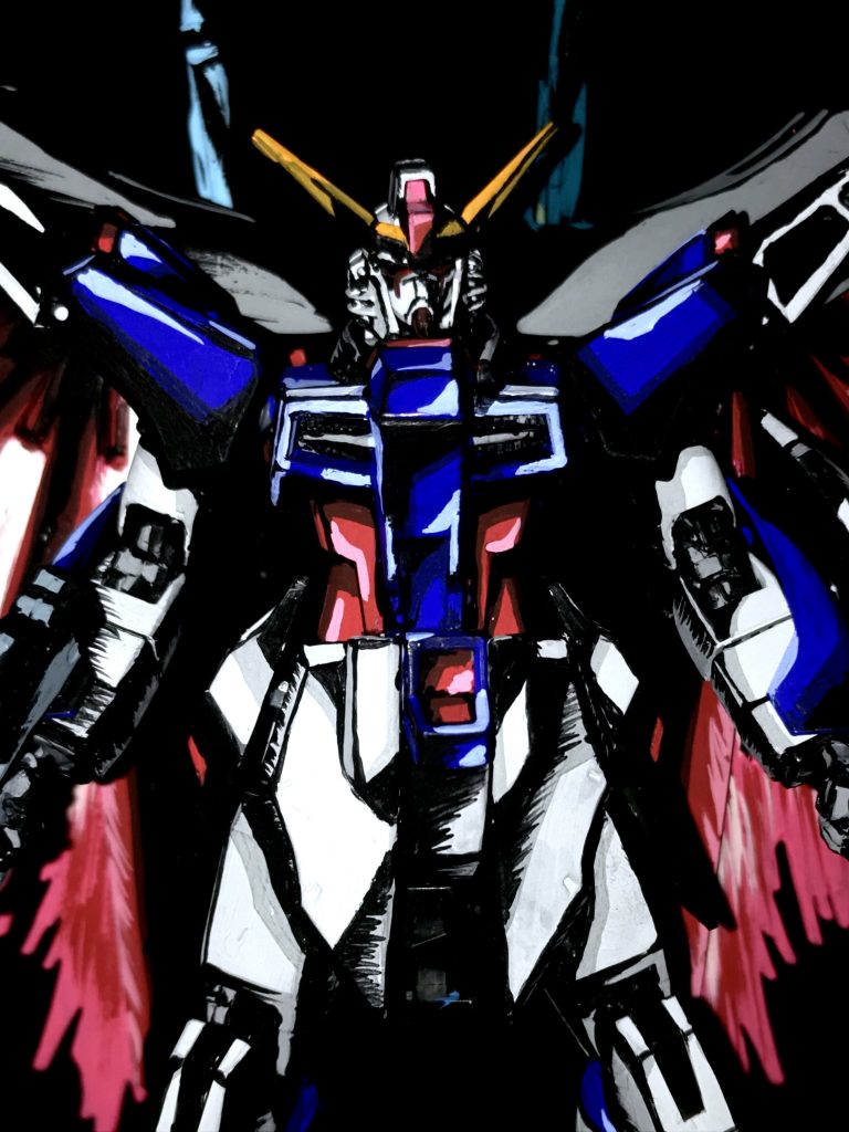 1/144 ディスティニーガンダム イラスト風模型–5枚目/制作者：@j_gunaka