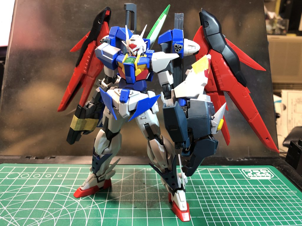 塗装前はこんな感じです。
何のパーツをどこに使っているか、わかりやすいかと思います。