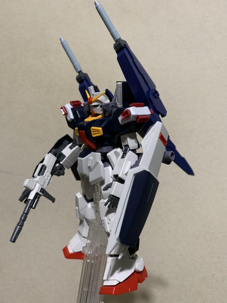 仮組の段階。このカラーリングでも違和感は無かったのですがちょっとフルアーマーっぽさを意識したかったので(フルアーマーではない)