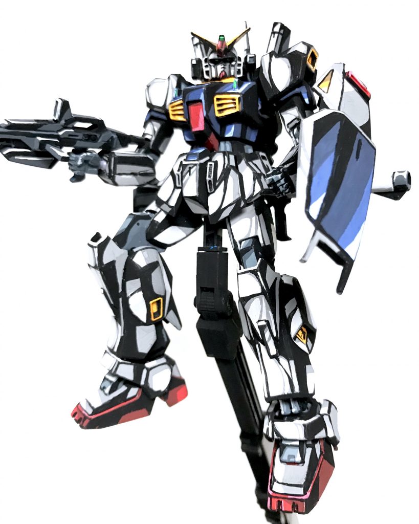 1/144 ガンダム Mk-Ⅱ イラスト風模型–3枚目/制作者：@j_gunaka