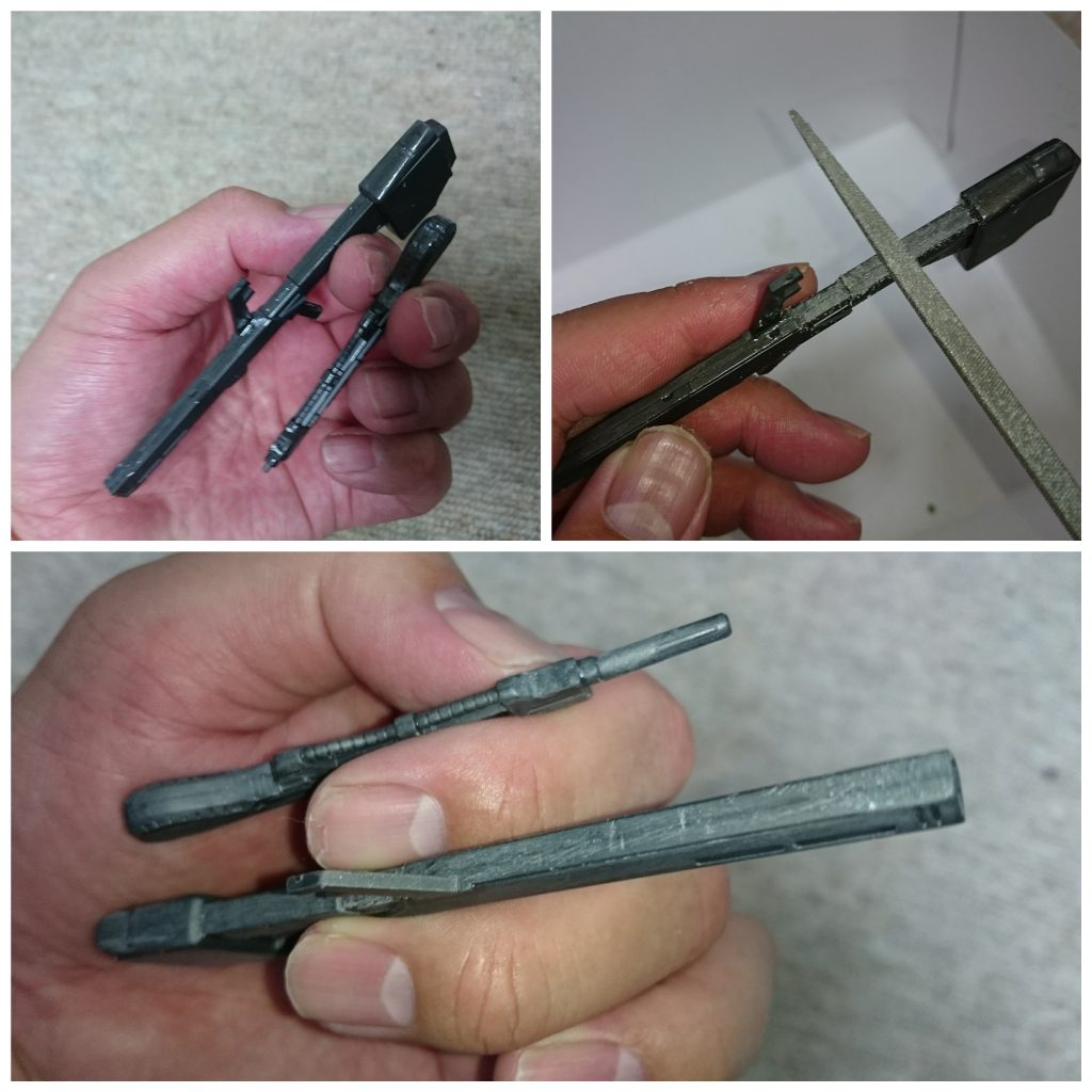 接着後、やすりがけ。最終400番で