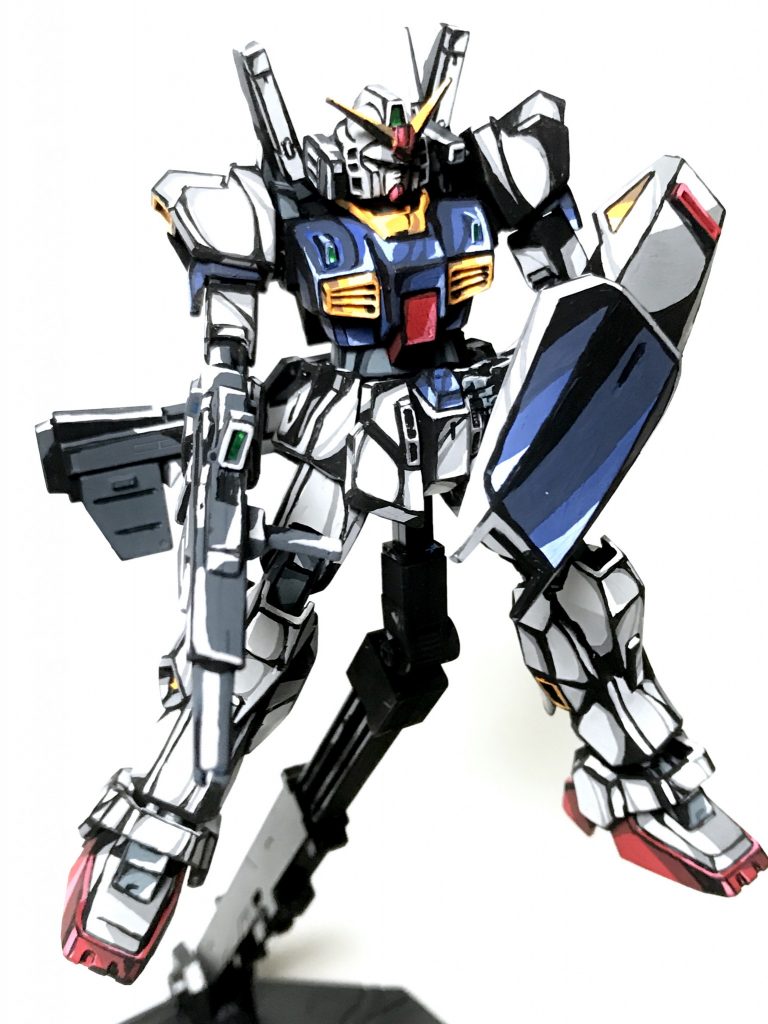 1/144 ガンダム Mk-Ⅱ イラスト風模型–4枚目/制作者：@j_gunaka