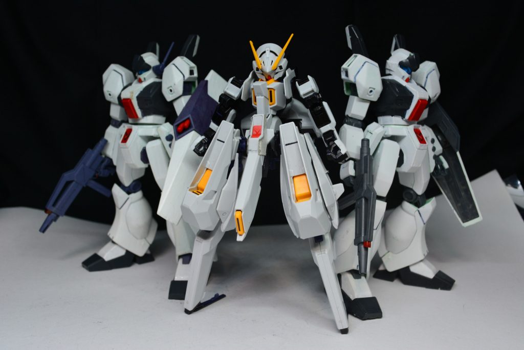 ## ①ウーンドウォートとジェガン(白)

[ハイゼンスレイⅡもどき](https://gumpla.jp/hg/121268)のコアと[ジェガン](https://gumpla.jp/hg/24561)です。
脳内妄想では小隊を組んでいる3機です。