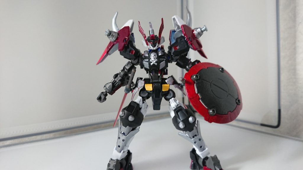 正面。できるだけ細身の装備