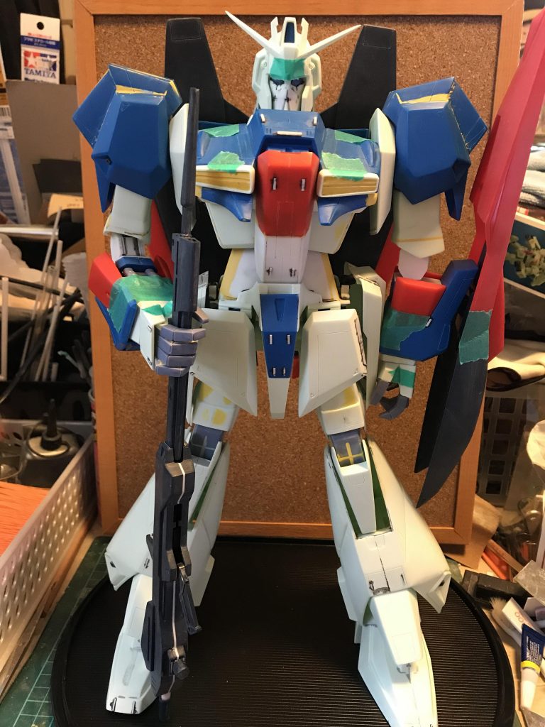 ライフルは後ハメ加工兼塗装による厚みを計算して1ミリ幅増しています。