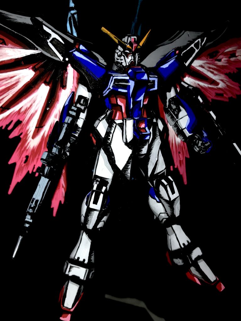 1/144 ディスティニーガンダム イラスト風模型–3枚目/制作者：@j_gunaka