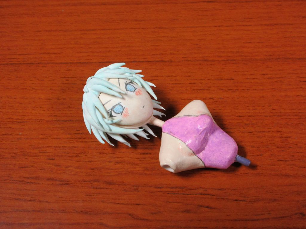 自作部分。
材料は１００円ショップで購入した粘土とアルミ線。
材料費約１０円。
ちなみに表情差分パーツは５種類。