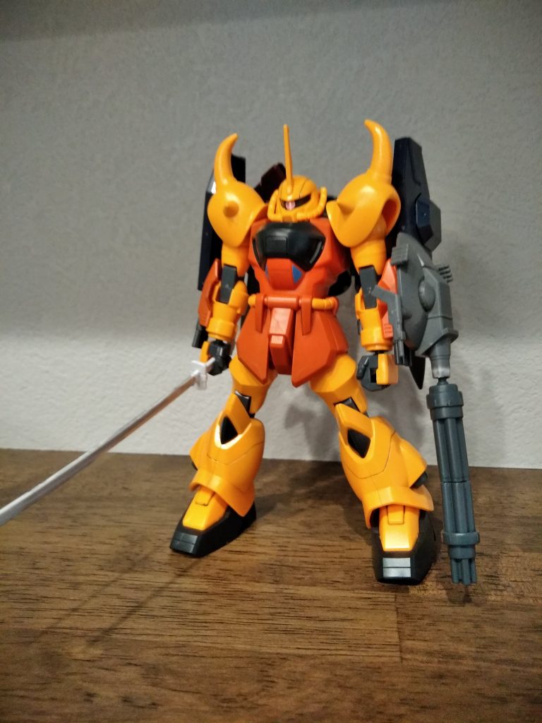 実体剣・無名と
複合砲撃シールドを装備
グフカスタムのように砲身にガトリング接続により出力変化を可能としている。
シルエットはグフカスタムやフライトタイプも参考にイグナイテッドのよさも残せるよう考えました