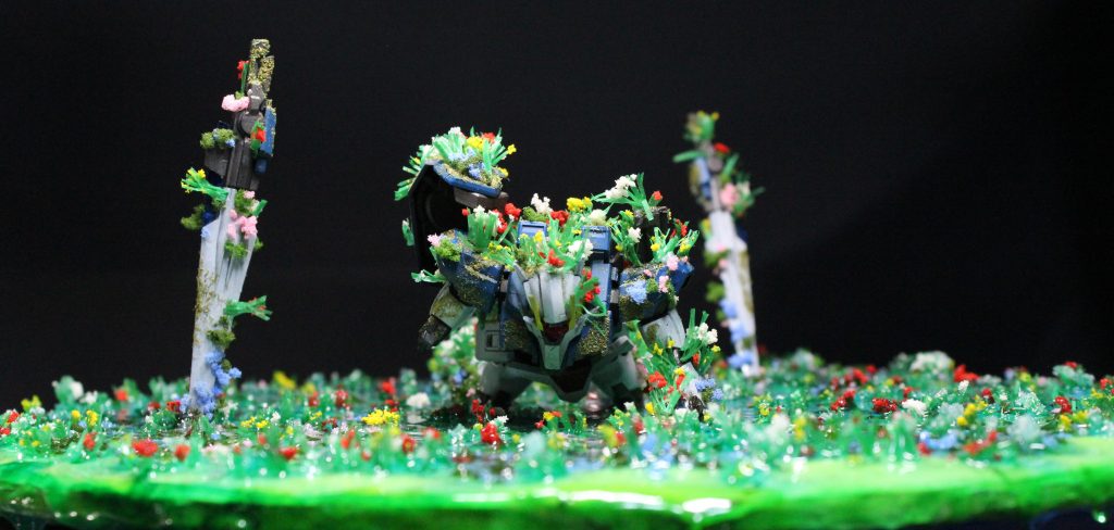 花畑。ここもレジンにて水を表現。