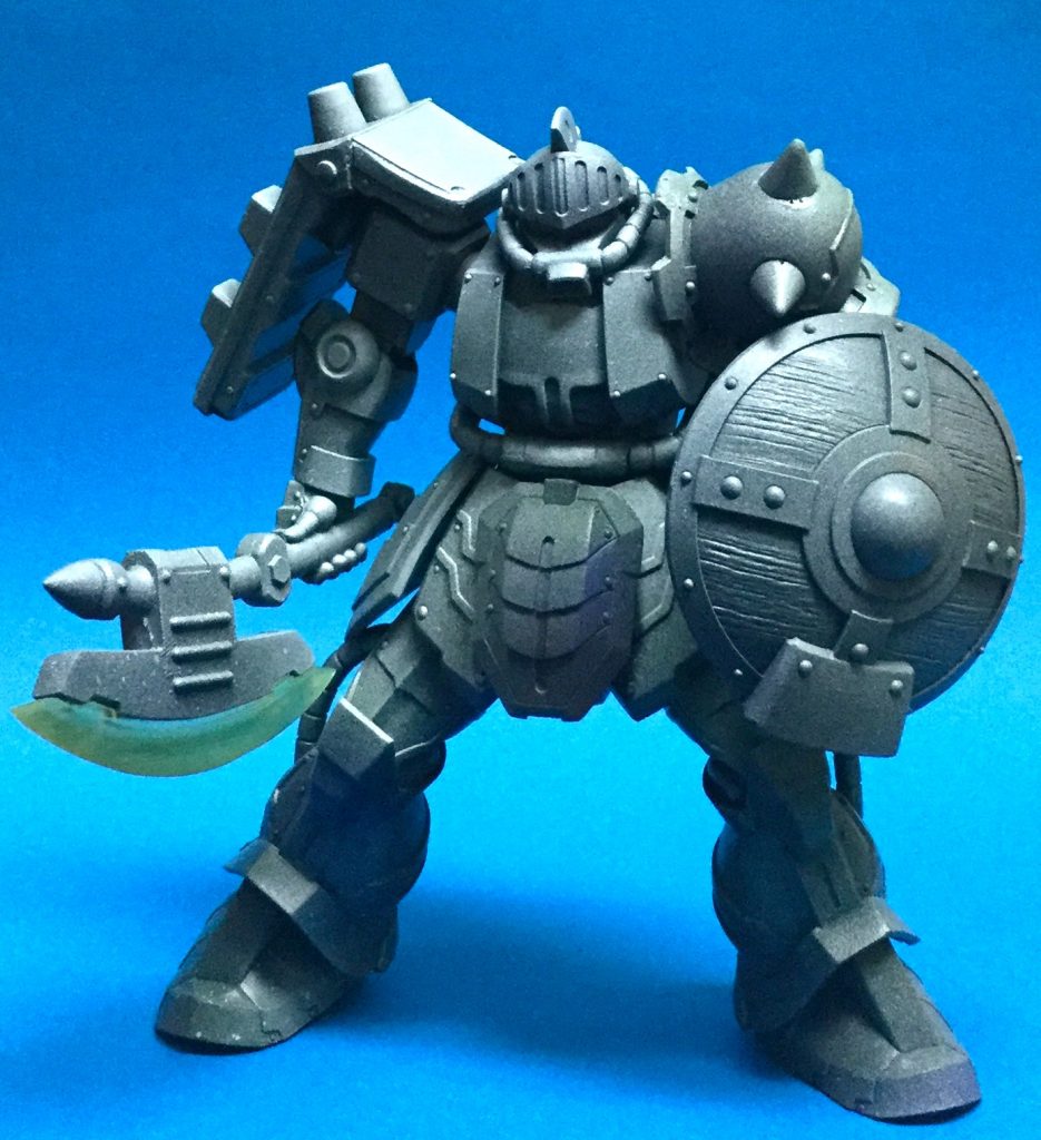 サフ吹きして缶スプレーで下塗り