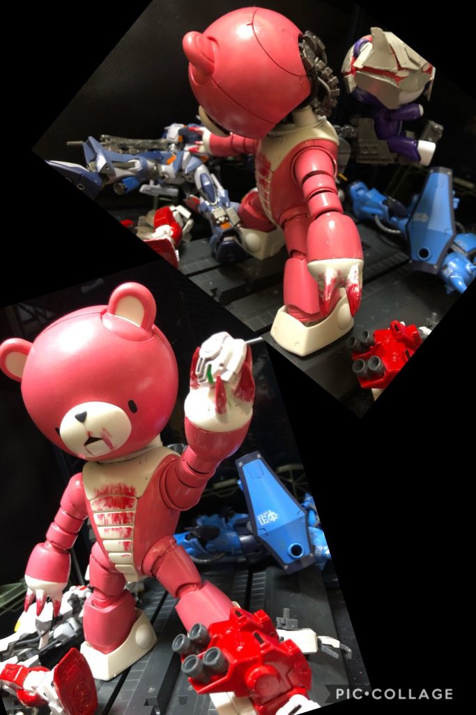 Mr.BK「おおっ!」
oyz「やった!やりましたよ、マスター!」
わーーーーっ!!
ぐしゃー!!べキー!バキー!どかーん!!
Mr.BK「って!全然止まんねー!!Σ(´Д` )」
Mr.bk「室長!!もういいから止めろ!」
oyz「アレ?全然言う事きかないぞ?」
わーーーーっ!!
ぐしゃー!!べキー!バキー!どかーん!!
Mr.BK「めっちゃ暴れとるっ!!」
oyz「あ!そうだ!!マスター!TVとソファとお菓子を用意して下さいっ!それで大人しくなるハズです!!」
Mr.BK「え〜っ!Σ(´Д` )なんだよソレ...。」
Mr.BK「室長っ!用意したぞっ!」
oyz「おおっ!ありがとうございますっ!」
嫁ッガイ「...。」
Mr.BK「おおっ!動きが止まったぞ!」
oyz「よしっ!コレで制御出来るぞっ!」
Mr.BK「なんか横になってTV観てるけど、ホントに制御出来るの、このクマ?」