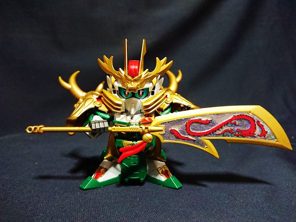 強化に合わせ演者をSガンダムからEx-Sガンダムにしました。
素体をホンタイさんから関羽に変更しています。
他の強化箇所は、肩鎧の追加(角の大型化)と膝の装飾、頬あてに爪をつけ初期決定稿の頭部をイメージしました。