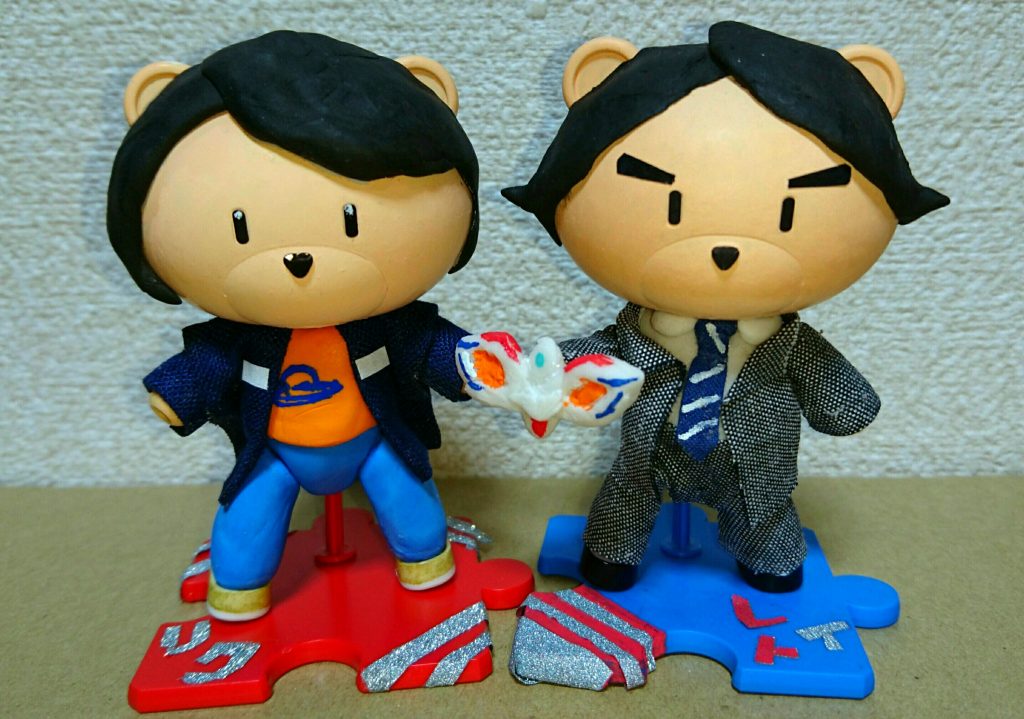 1作目の「プチ倉リク」と一緒に。
使った素材はほぼ一緒ですが、最後やっつけ仕事になってしまったリクと比べて丁寧に作ってあげられたかな、と思っています。