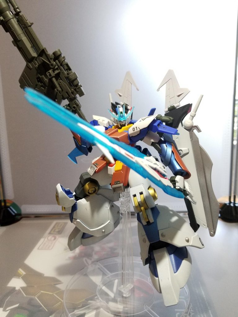 ライフル+バズーカとカレトヴルッフフェーダーです。普段は背中に背負ってるフェーダーを手に持つのにもギラーガ腕はぴったりです。