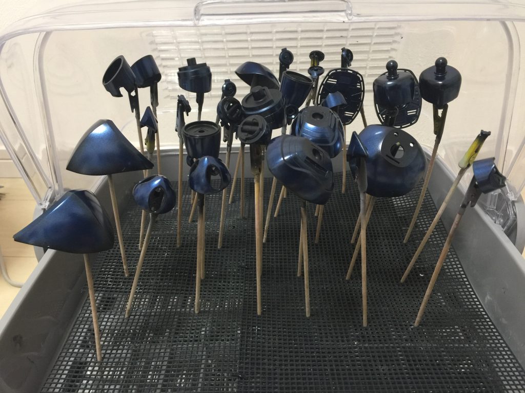 メタルブルーグラデ後の乾燥