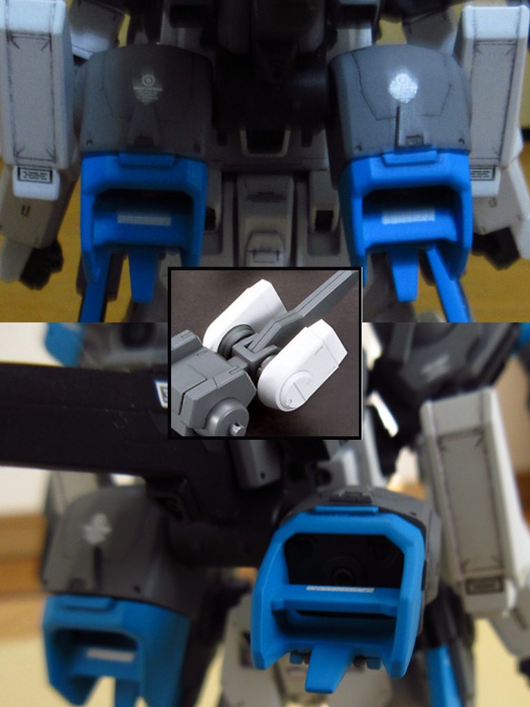 バックパックのブースターはEz-SRの物をプラ棒で強引に幅広にしてミキシング。
曲面がでこぼこにならなくて良かったです。