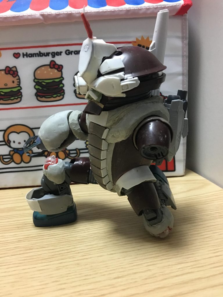 片膝立ちのバランスが決まった頃。