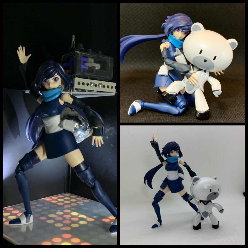 おまけ。ガンダムベース限定カラーのアヤメさんと一緒に。アヤメさんがフィーバーするにはステージがちと小さかったぜ