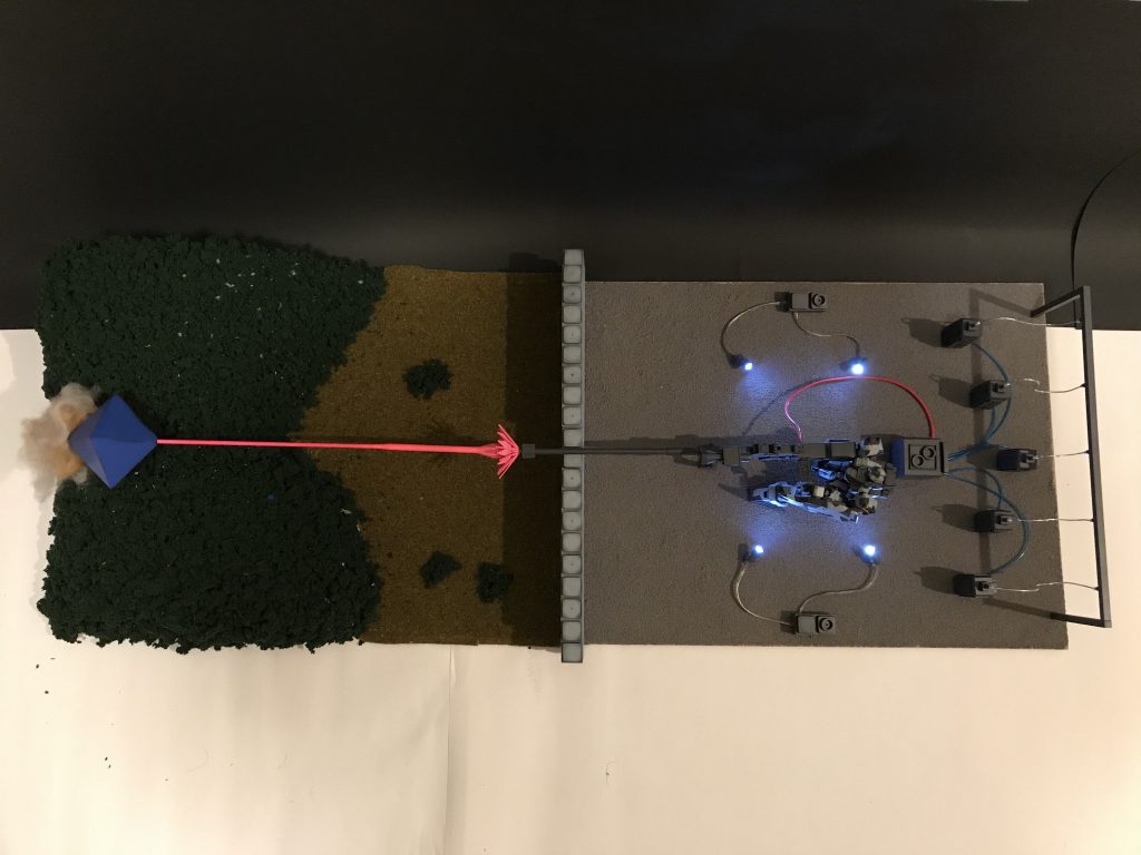 真上
このジオラマは300×400ミリのベースを2枚使用してます。
作ったのはいいがデカすぎて置き場に困ってます。