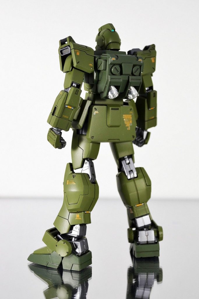 塗装(C=クレオス、G=ガイアノーツ)

本体緑1：カーキグリーン(C)
本体緑2：ダークグリーン(C)
フレーム色1：フレームメタリック2(G)
フレーム色2：ガンメタル(G)
フレーム色3：メカサフライト(G)
黄：ビビットオレンジ(G)

墨入れ：タミヤエナメルブラック

市販の水転写式デカールを使用後、トップコートにて仕上げ。