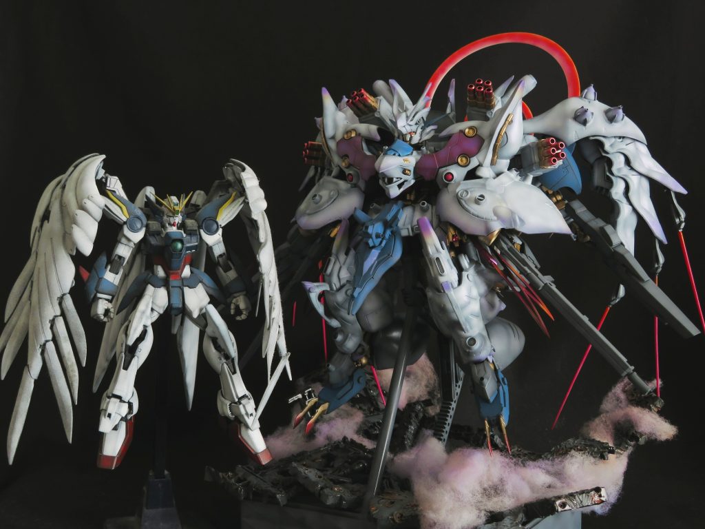 MGウィングガンダムと大きさ比較。