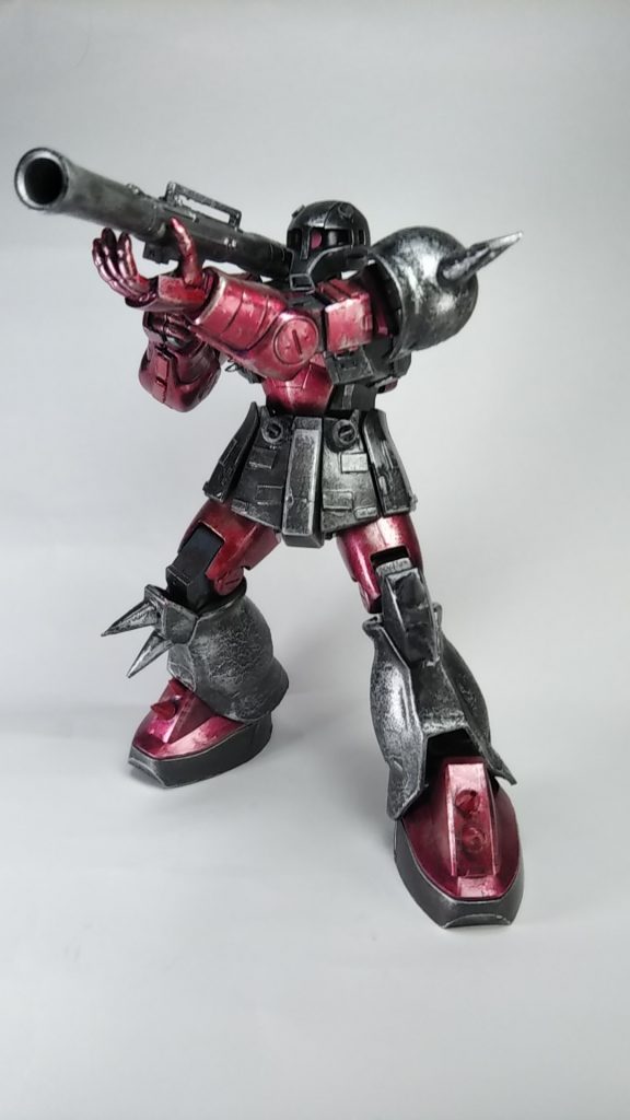 赤い部分はメタリックレッドを基本塗装→カッパーをドライブラシ。